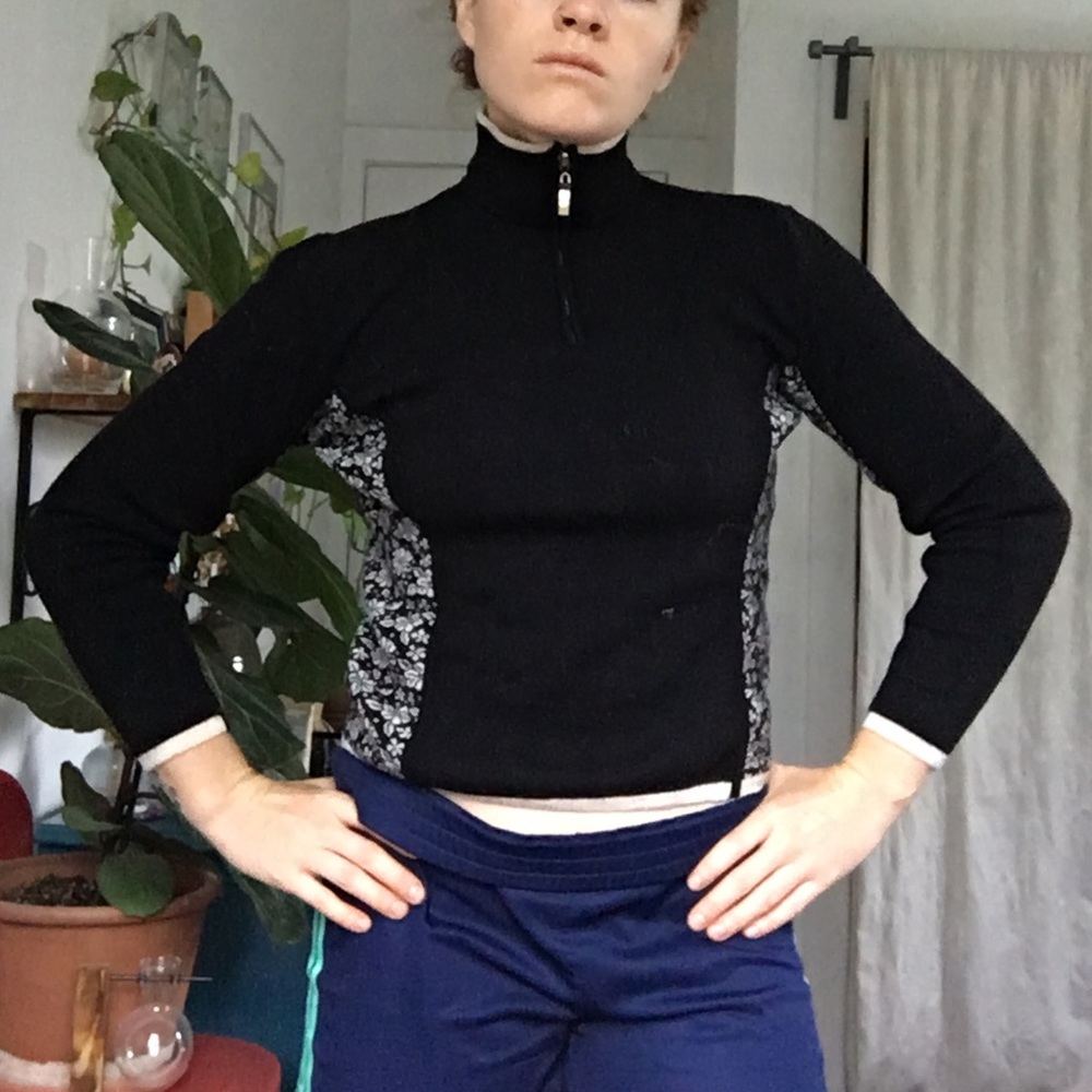 Vintage Neve Designs 100% wool sporty quarter zip